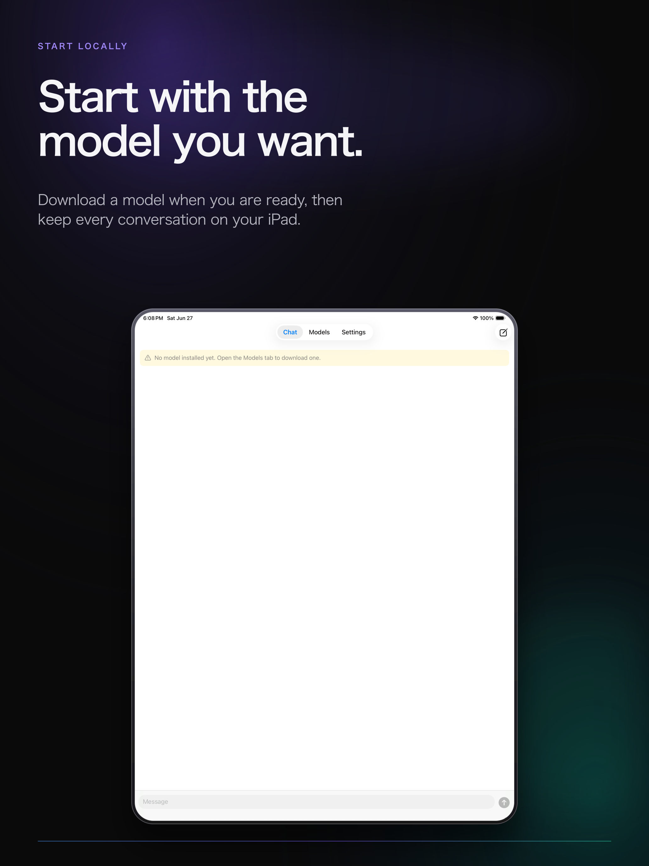 Browse and pick a local model on iPad